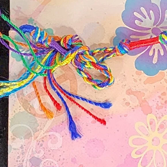 Novelty Inc Next Generation Silver Tone Peace Sun Symbols on Yarn Ankle Bracelet - Picture 6 of 16